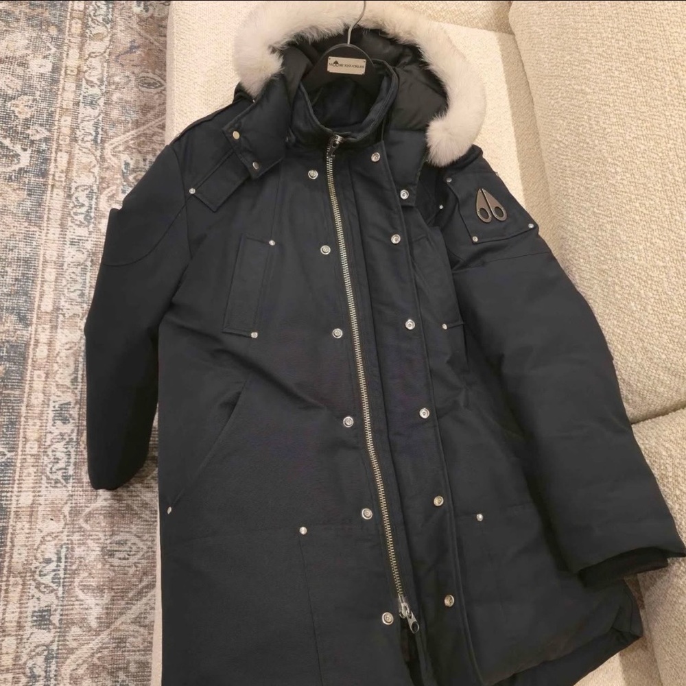 Moose Knuckles Stirling Parka - Men’s XL - Blue with Blue Fox Fur Trim